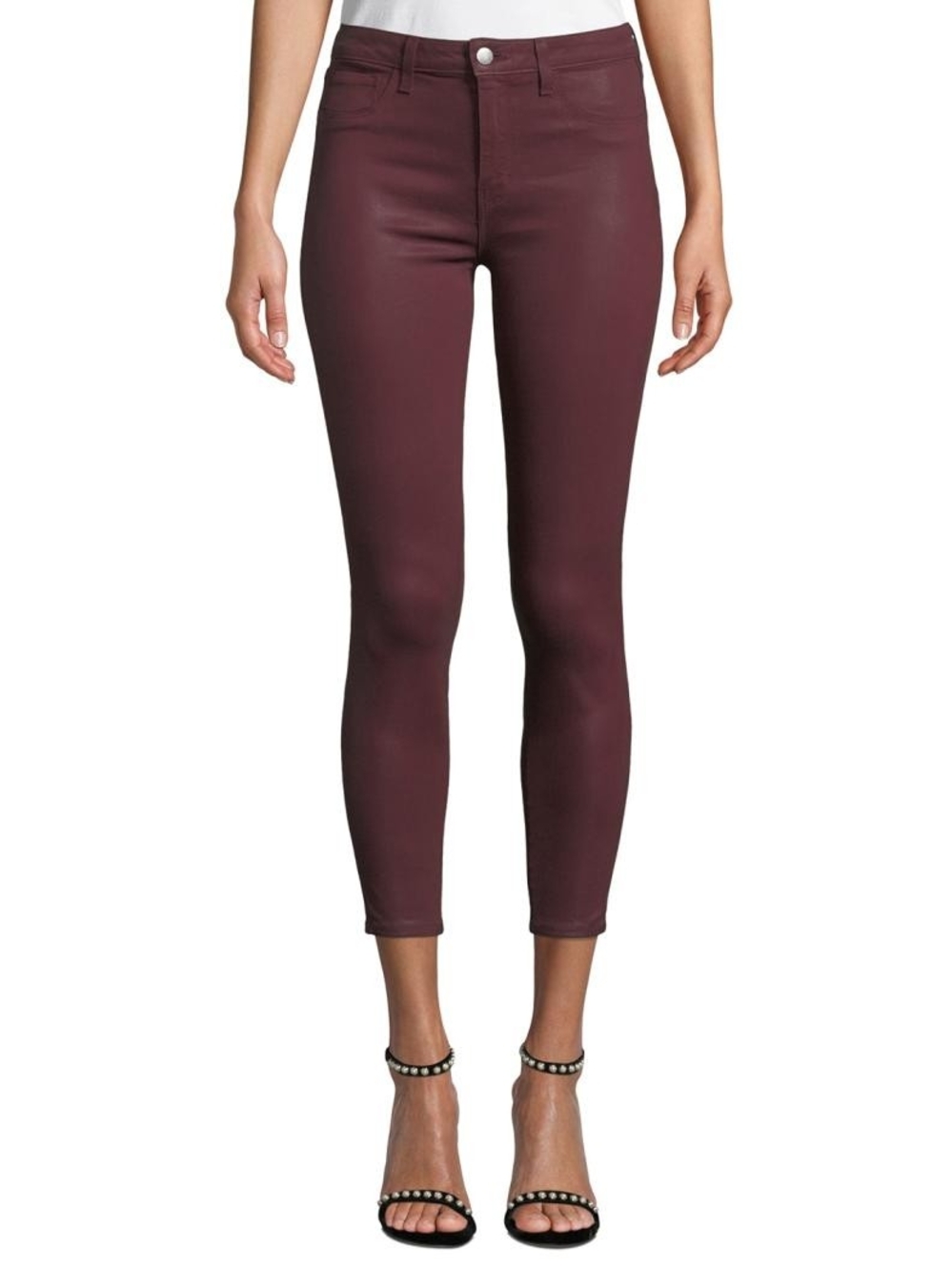 L'agence Margot Coated High Rise Skinny Women Jean, Cocoa Brown, Size 25, NWT